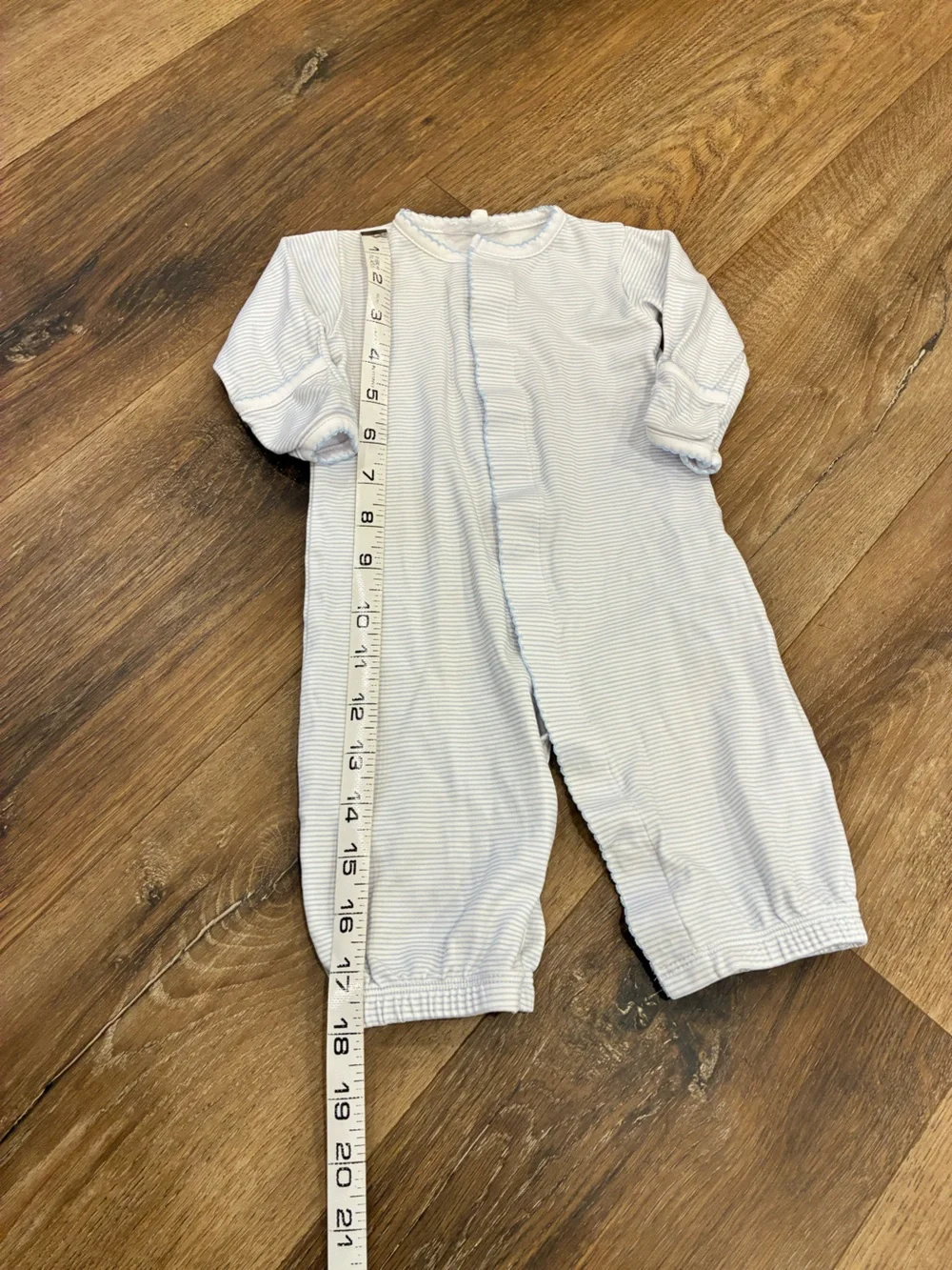 Magnolia Baby Blue Stripe Baby Sleeper Pima Cotton 3m